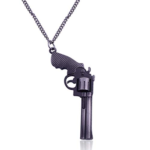 BeBold Military Black Stainless Steel Pistol Design Pendant with Chain for Men Boys