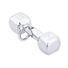 BeBold Fitness Silver Stainless Steel Fashion Dumbbell Pendant for Men Boys